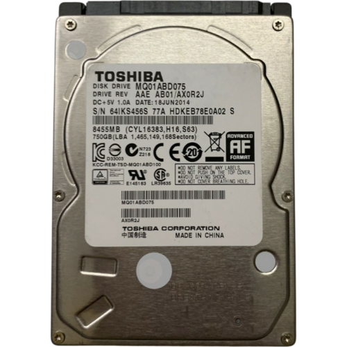 Жесткий диск/ HDD Toshiba SATAII 750Gb 2.5
