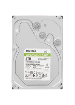 Жесткий диск/ HDD Toshiba SATA3 8Tb S300 AI Surveillance (CMR) 7200  512Mb 1 year warranty (replacement WD85PURZ, ST8000VX009)