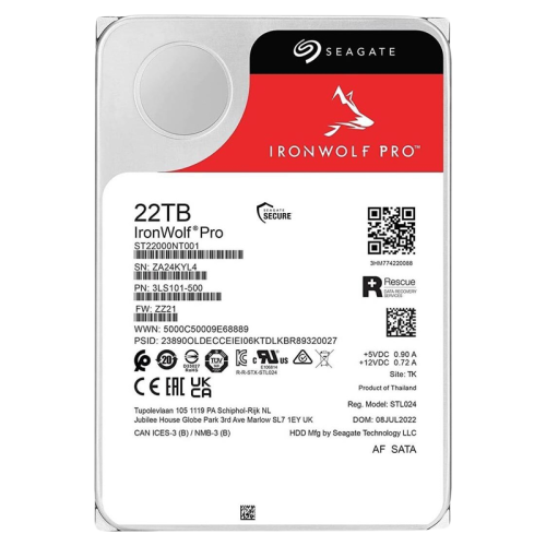 Жесткий диск/ HDD Seagate SATA3 22Tb Ironwolf Pro 7200 512Mb 1 year warranty (replacement WD221KFGX)