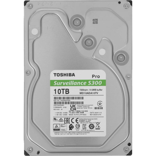 Жесткий диск Toshiba SATA-III 10TB MD10ADA10TV Surveillance S300 Pro (7200rpm) 512Mb 3.5