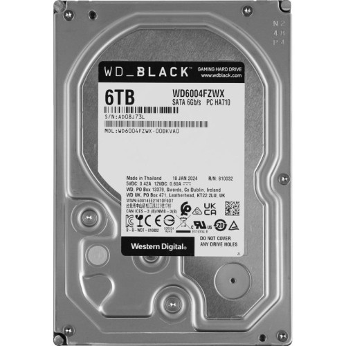 Жесткий диск WD SATA-III 6TB WD6004FZWX Desktop Black (7200rpm) 128Mb 3.5