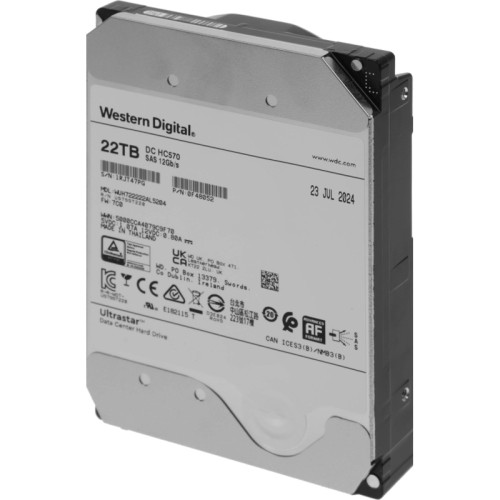 Жесткий диск WD SAS 3.0 22TB 0F48052 WUH722222AL5204 Server Ultrastar DC HC570 512E (7200rpm) 512Mb 3.5