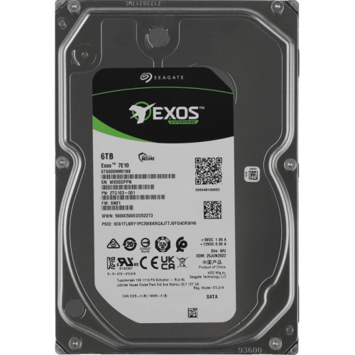 Жесткий диск Seagate SATA-III 6TB ST6000NM019B Server Exos 7E10 4KN (7200rpm) 256Mb 3.5