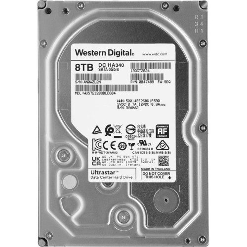 Жесткий диск WD SATA-III 8TB WUS721208BLE604 Ultrastar DC HC340 512E (7200rpm) 256Mb 3.5