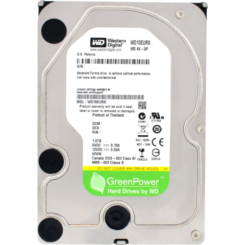 Жесткий диск/ RECERTIFIED HDD WD SATA3 1Tb AV-GP Video Surveillance 5400 RPM 64mb 1 year warranty (replacement WD10EZRZ, WD10PURX, ST1000VX013) RECERTIFIED