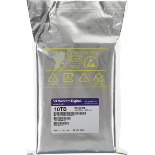 Жесткий диск WD SATA-III 10TB WD102PURP Surveillance Purple Pro (7200rpm) 256Mb 3.5