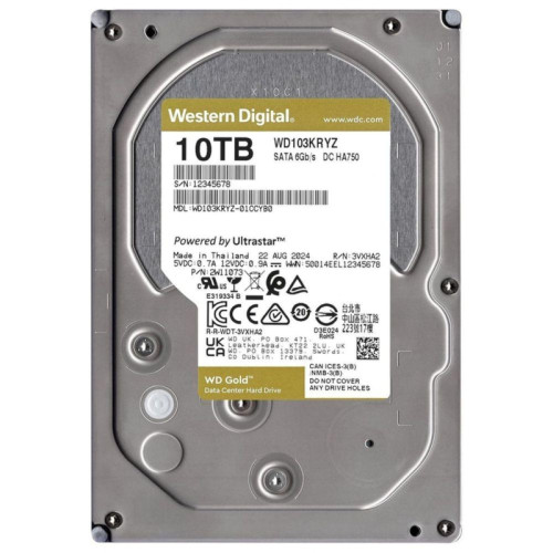 Жесткий диск Western Digital Gold WD103KRYZ 10ТБ 3,5 Жесткий диск Western Digital Gold WD103KRYZ 10ТБ 3,5