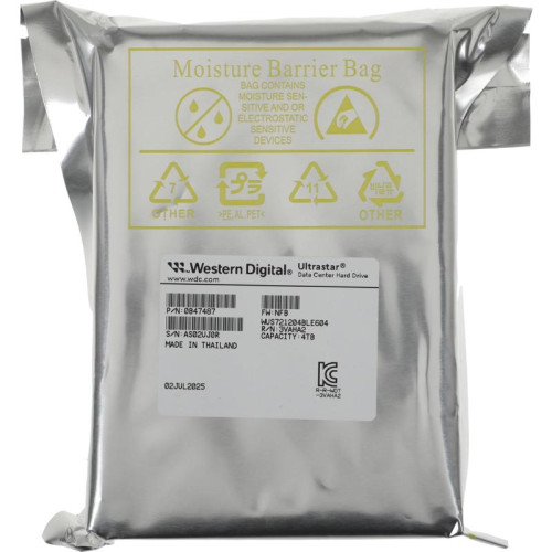 Жесткий диск WD SATA-III 4TB 0B47487 WUS721204BLE604 Ultrastar DC HA340 512E (7200rpm) 256Mb 3.5