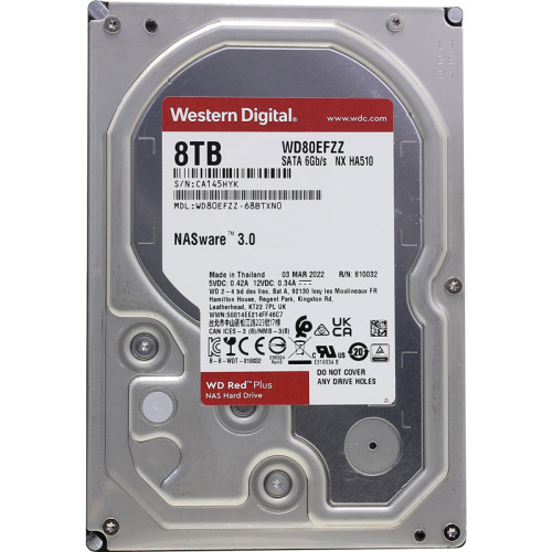 Жесткий диск/ HDD WD SATA3 8Tb Red Plus for NAS  5640RPM 128Mb 1 year warranty