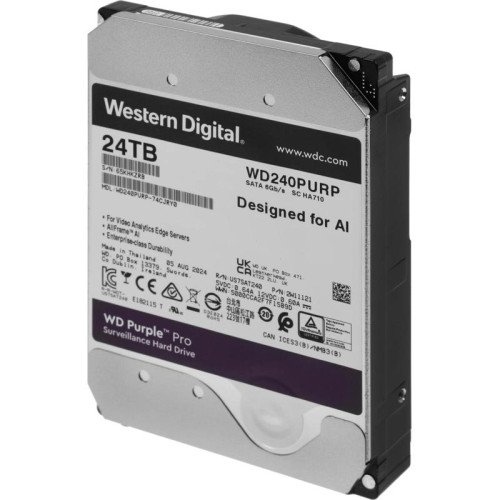 Жесткий диск WD SATA-III 24TB WD240PURP Surveillance Purple Pro (7200rpm) 512Mb 3.5