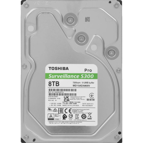 Жесткий диск Toshiba SATA-III 8TB MD10ADA800V Surveillance S300 Pro (7200rpm) 512Mb 3.5