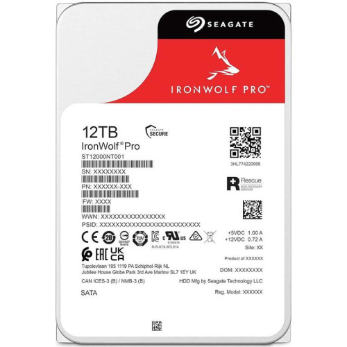 Жесткий диск Seagate SATA-III 12Tb ST12000NT001 NAS Ironwolf Pro 512E (7200rpm) 256Mb 3.5