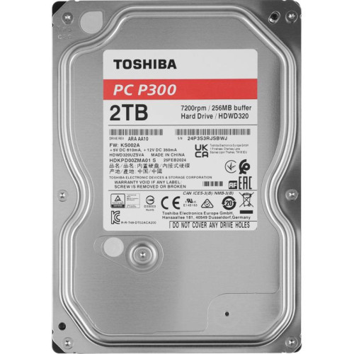 Жесткий диск Toshiba SATA-III 2TB HDWD320UZSVA Desktop P300 4KN (7200rpm) 256Mb 3.5