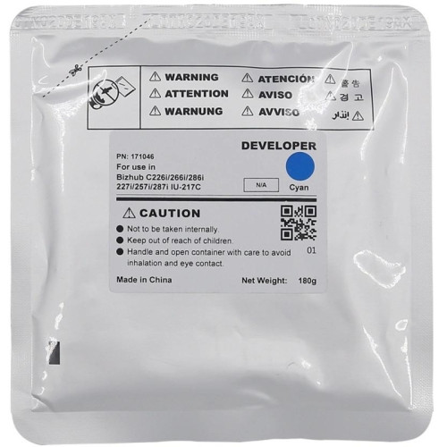 -/ Девелопер IU-217C-Developer для KONICA MINOLTA Bizhub C227i/C257i/C287i (CET) Cyan, 180г, 90000 стр.