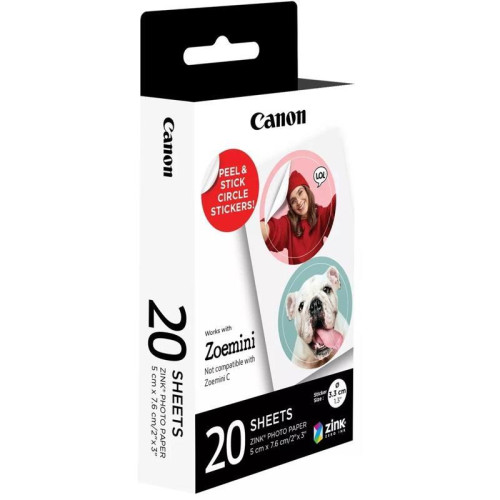 Наклейки Canon 4967C003, 2 шт. на листе/20л./белый, для сублимационных принтеров